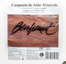 Cargar imagen en el visor de la galería, Carpaccio de Atún Ahumado en Aceite de Oliva 120 gr. - Paladarius
